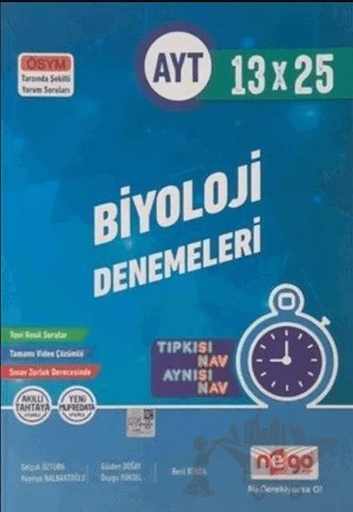 AYT Biyoloji Tamamı Video Çözümlü 13x25 Deneme – Kolektif – Nego Yayınları kitap kapağı