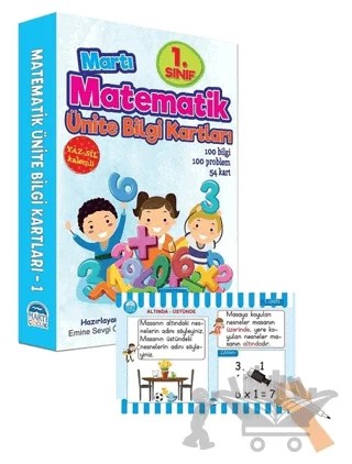 1. Sınıf Matematik Ünite Bilgi Kartları - Yaz Sil Kalemli – Emine Sevgi Özen – Martı Çocuk Yayınları kitap kapağı