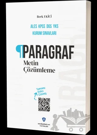 ALES KPSS DGS YKS Paragraf Metin Çözümleme Soru Bankası Video Çözümlü – Berk Ekici – Sorubankası Net Yayınları kitap kapağı