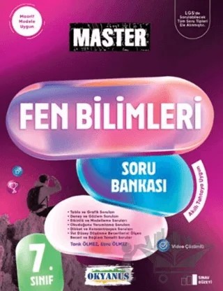 7. Sınıf Master Fen Bilimleri Soru Bankası – Tarık Ölmez, Ebru Ölmez – Okyanus Yayınları kitap kapağı