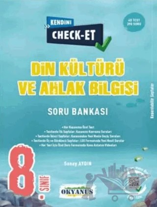8. Sınıf Kendini Check - Et Din Kültürü Ve Ahlak Bilgisi Soru Bankası – Sonay Aydın – Okyanus Yayınları kitap kapağı