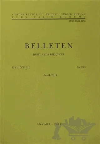 Belleten Sayı: 283 Cilt: 78 Aralık 2014 – Türk Tarih Kurumu Yayınları kitap kapağı