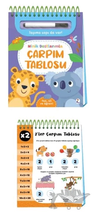 Minik Dostlarımla Çarpım Tablosu – Yaz, Sil ve Öğren – Kollektif – İndigo Çocuk kitap kapağı