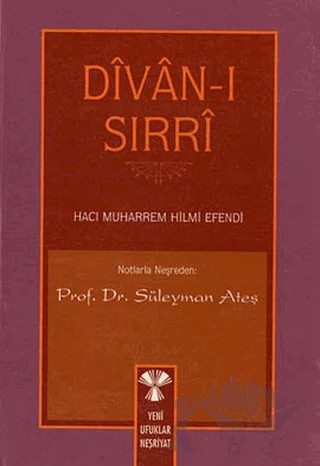 Divan-ı Sırrı – Hacı Muharrem Hilmi Efendi – Yeni Ufuklar Neşriyat kitap kapağı