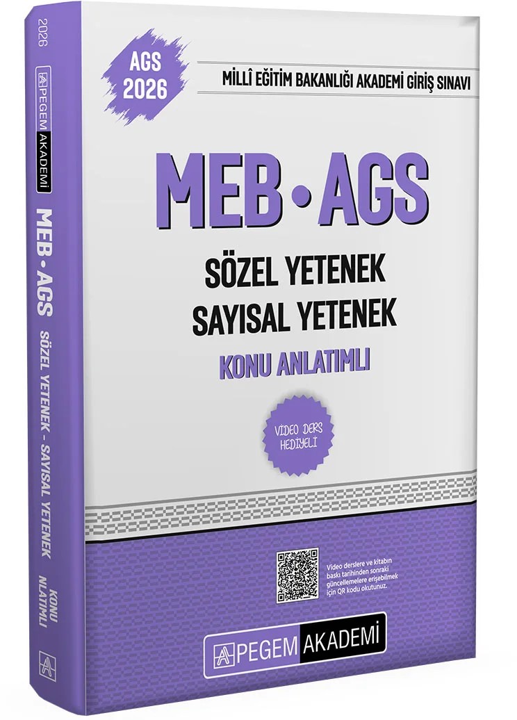 2026 MEB AGS Konu Anlatımlı Sözel Yetenek Sayısal Yetenek – ekibi tarafından özenle oluşturulmuş, geniş kapsamlı yayınlar olacaktır. – Pegem Akademi Yayıncılık kitap kapağı