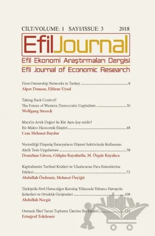 Efil Ekonomi Araştırmaları Dergisi Cilt: 1 Sayı: 3 – Efil Journal Dergisi kitap kapağı