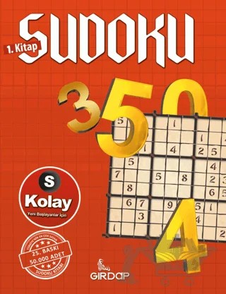 Sudoku 1. Kitap - Kolay (Yeni Başlayanlar İçin) – Salim Toprak – Girdap Kitap kitap kapağı