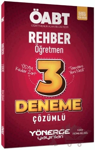 ÖABT Rehber Öğretmen 3 Deneme Çözümlü – Fatma Bülbül – Yönerge Yayınları kitap kapağı