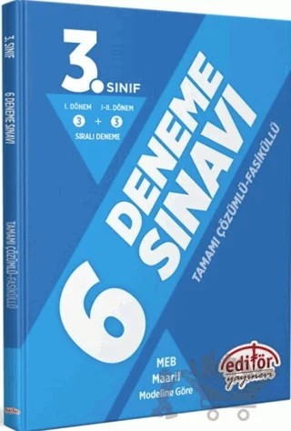 3. Sınıf Fasiküllü Tamamı Çözümlü 6 Deneme Sınavı – Kolektif – Editör Yayınevi kitap kapağı