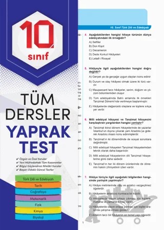 10. Sınıf Tüm Dersler Yaprak Test – Kolektif – 4 Element Yayınları kitap kapağı