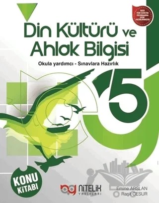 5. Sınıf Din Kültürü ve Ahlak Bilgisi Konu Kitabı – Emine Arslan, Raşit Cesur – Nitelik Yayınları - Bayilik kitap kapağı