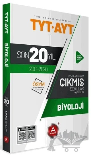 TYT AYT Biyoloji Son 20 Yıl Konu Konu Tamamı Çözümlü Çıkmış Sorular – Kolektif – A Yayınları kitap kapağı