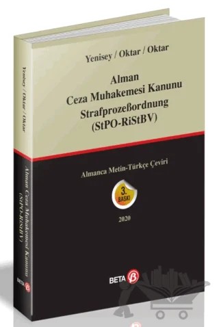 Alman Ceza Muhakemesi Kanunu StrafprozeBordnung (StPO-RiStBV) – Feridun Yenisey, Salih Oktar – Beta Yayınevi kitap kapağı