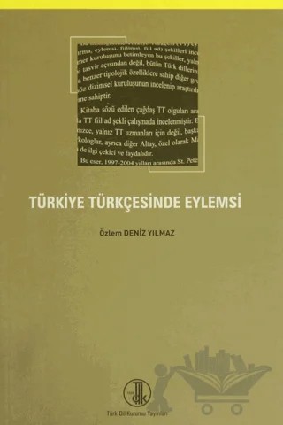 Türkiye Türkçesinde Eylemsi – Özlem Deniz Yılmaz – Türk Dil Kurumu Yayınları kitap kapağı