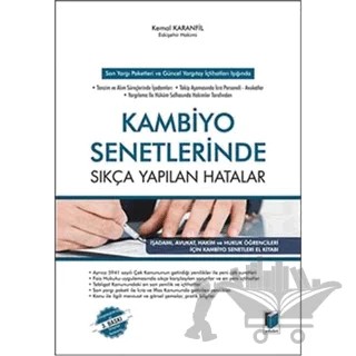 Kambiyo Senetlerinde Sıkça Yapılan Hatalar – Kemal Karanfil – Adalet Yayınevi kitap kapağı