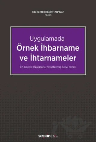 Örnek İhbarname ve İhtarnameler – Filiz Berberoğlu Yenipınar – Seçkin Yayıncılık kitap kapağı