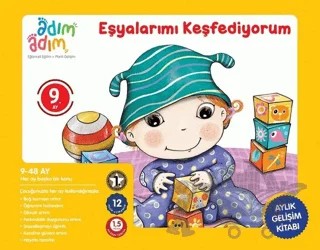 Eşyalarımı Keşfediyorum - 9. Ay Gelişim Kitabı – Kolektif – Adım Adım Bebek Eğitimi kitap kapağı