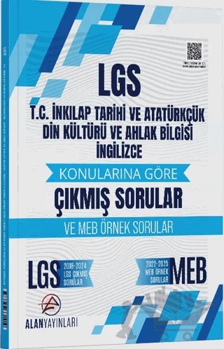 8. Sınıf LGS T.C. İnkılap Tarihi ve Atatürkçülük Din Kültürü ve İngilizce Konularına Göre Çıkmış Sorular – Kollektif – Alan Yayınları kitap kapağı