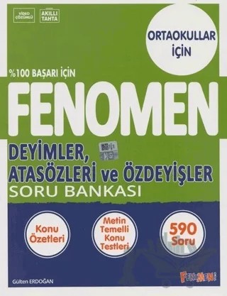 8. Sınıf Deyimler Atasözleri ve Özdeyişler Fenomen Soru Bankası – Gülten Erdoğan – Fenomen Yayınları kitap kapağı