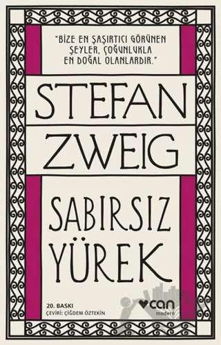 Sabırsız Yürek – Stefan Zweıg – Can Yayınları kitap kapağı