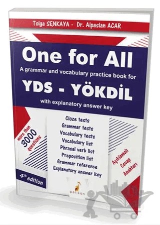 One For All YDS – Alpaslan Acar, Tolga Şenkaya – Pelikan Tıp Teknik Yayıncılık kitap kapağı