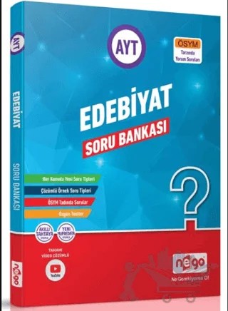 AYT Edebiyat Soru Bankası – Mehmet Aydın – Nego Yayınları kitap kapağı