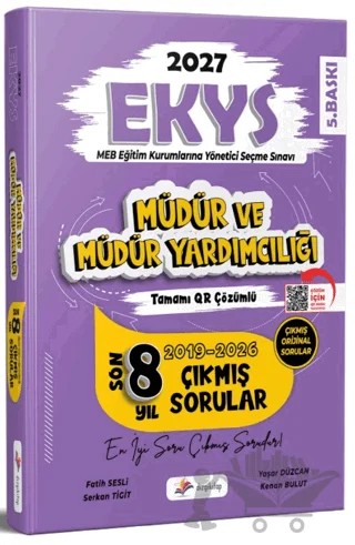 2027 MEB EKYS Müdür ve Müdür Yardımcılığı Tamamı QR Çözümlü Son 8 Yıl Çıkmış Sorular – Fatih Sesli, Serkan Tigit, Yaşar Düzcan, Kenan Bulut – Dizgi Kitap kitap kapağı