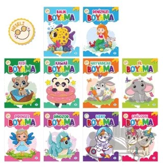 Neşeli Boyama Seti (10 Kitap) – Kolektif – Dokuz Çocuk kitap kapağı