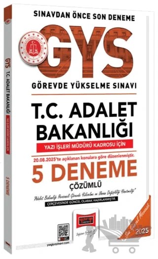 2025 T.C Adalet Bakanlığı Yazı İşleri Müdürü Kadrosu İçin 5 Deneme – Kolektif – Yargı Yayınevi kitap kapağı