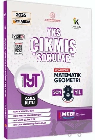 2026 YKS-TYT Matematik-Geometri Karakutu ÖSYM Çıkmış Soru Bankası Çözümlü Konu Konu Son 8 Yıl – Kolektif – Karakutu Yayın kitap kapağı