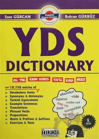 YDS Dictionary – Rıdvan Gürbüz, Suat Gürcan – İrem Yayıncılık kitap kapağı