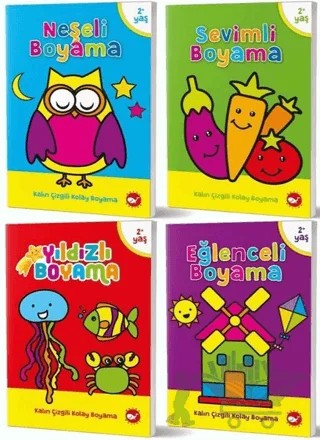 2-4 Yaş Boyama Kitapları Seti (4 Kitap Takım) – Tuba Öztürk – Beyaz Balina Yayınları kitap kapağı