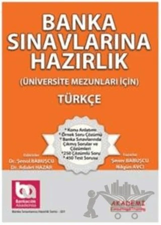 Banka Sınavlarına Hazırlık - Türkçe – Nilgün Avcı, Şener Babuşçu – Akademi Consulting Training kitap kapağı