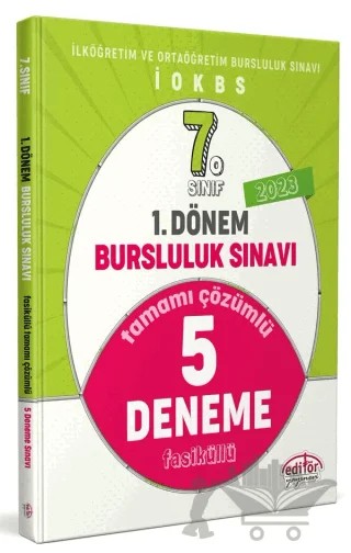 7. Sınıf 1. Dönem Bursluluk Sınavı Tamamı Çözümlü 5 Deneme – Kolektif – Editör Yayınevi kitap kapağı