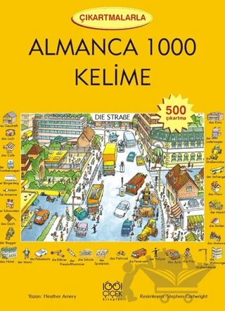 Çıkartmalarla Almanca 1000 Kelime – Heather Amery – 1001 Çiçek Kitaplar kitap kapağı