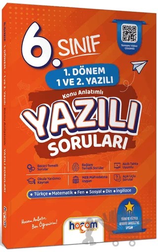 6. Sınıf Konu Anlatımlı Yazılı Soruları Tamamı Video Çözümlü - Hediye Planlama Kitapçığı – Kolektif – Hocam Anlatır kitap kapağı