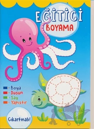 Eğitici Boyama Çıkartmalı (Mavi) – Kolektif – Net Çocuk Yayınları kitap kapağı