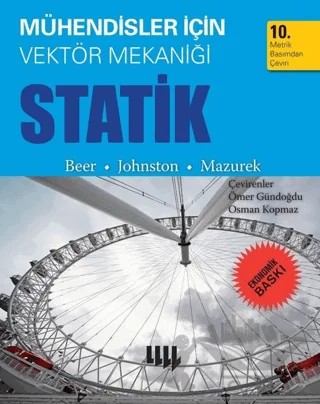 Mühendisler için Vektör Mekaniği Statik (Ekonomik Baskı) – E.Russell Johnston, Ferdinand Beer, Phillip Cornwell – Literatür Yayıncılık kitap kapağı