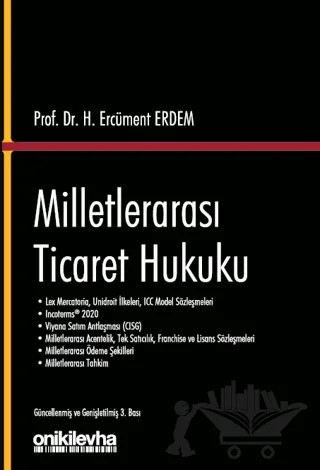 Milletlerarası Ticaret Hukuku – H. Ercüment Erdem – On İki Levha Yayınları kitap kapağı