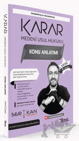 Karar Medeni Usul Hukuku Konu Anlatımı – Sertkan Erdurmaz – Temsil Kitap kitap kapağı
