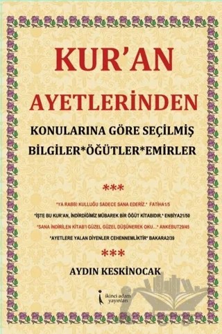 Kur'an Ayetlerinden – Aydın Keskinocak – İkinci Adam Yayınları kitap kapağı