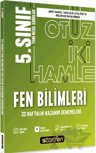 5. Sınıf Fen Bilimleri 32 Haftalık Kazanım Denemeleri – Kolektif – Startfen Yayınları kitap kapağı