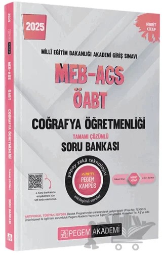 2025 MEB-AGS-ÖABT Coğrafya Öğretmenliği Tamamı Çözümlü Soru Bankası – Kollektif – Pegem Akademi Yayıncılık kitap kapağı