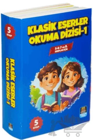 Klasik Eserler Okuma Dizisi -1 (5 Kitap Set) 5-6-7 ve 8. Sınıflar İçin – Miguel de Cervantes Saavedra, Victor Hugo, Edmondo De Amıcıs, Jack London, Antoine de Saint-Exupery – Mercan Okul Yayınları kitap kapağı