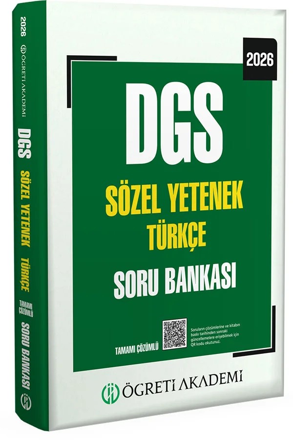 2026 DGS Sözel Yetenek Türkçe Tamamı Çözümlü Soru Bankası – Öğreti Akademi kitap kapağı