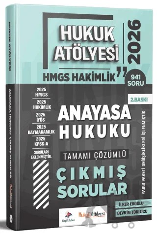 2026 Hukuk Atölyesi HMGS Hakimlik Anayasa Hukuku Çıkmış Sorular Çözümlü – İlker Eroğlu, Devrim Toklucu – Dizgi Kitap kitap kapağı