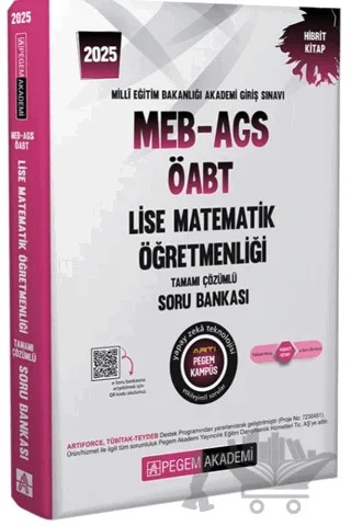 2025 MEB-AGS-ÖABT Lise Matematik Öğretmenliği Tamamı Çözümlü Soru Bankası – Kollektif – Pegem Akademi Yayıncılık kitap kapağı