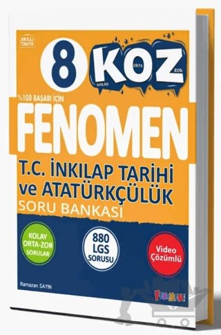 8. Sınıf Koz T.C. İnkılap Tarihi ve Atatürkçülük Soru Bankası – Ramazan Sayın – Fenomen Yayınları kitap kapağı