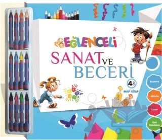 Eğlenceli Sanat ve Beceri - Mavi Kitap (4 Yaş) – Kolektif – Parıltı Yayınları kitap kapağı