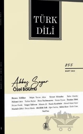 Türk Dili Dergisi Sayı: 855 Mart 2023 – Türk Dil Kurumu Yayınları kitap kapağı